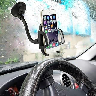 Universal 360° Rotating Car Windshield Mount Holder Stand for Mobile Cell Phones Black
