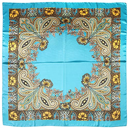 Image of Women's 35 inch Satin Square Silk Like Hair Scarves and Wraps Headscarf for Sleeping | Silk Feel Neckerchief, Hair Scarf, Fashion Bandana, Headscarf, Headband, Hair Wrap Sleeping, Daily Fashion Styling