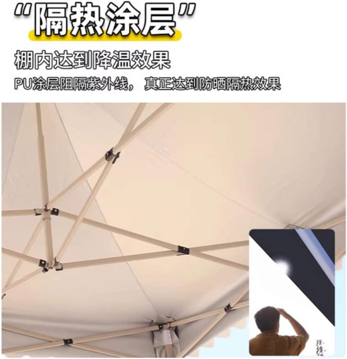 【Figoday】ワンタッチタープテント 大型 イベントテント 長方形 スチールフレーム 高さ調整可能 UVカット 日除け 防雨 防