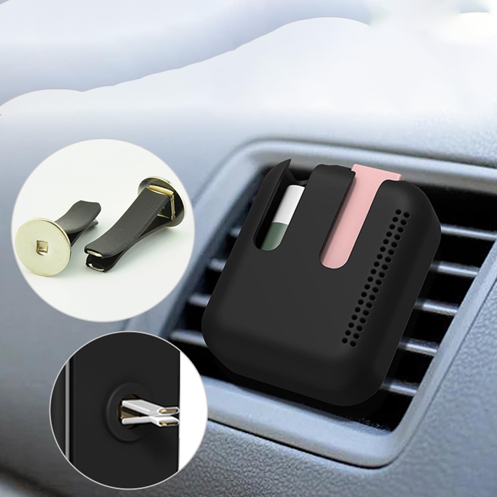 2-in-1 Lip Balm Holder for Car,Aromatherapy Diffuser chapstick holder for Car Vent Easy Clip, chapstick car mount Space-Saving Design