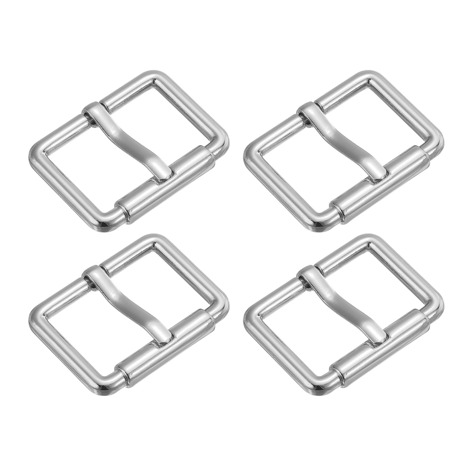 uxcell Metal Roller Buckles, Glides Slider Movable Bar Strap Adjuster Rectangle Keeper for Bags Leather Craft