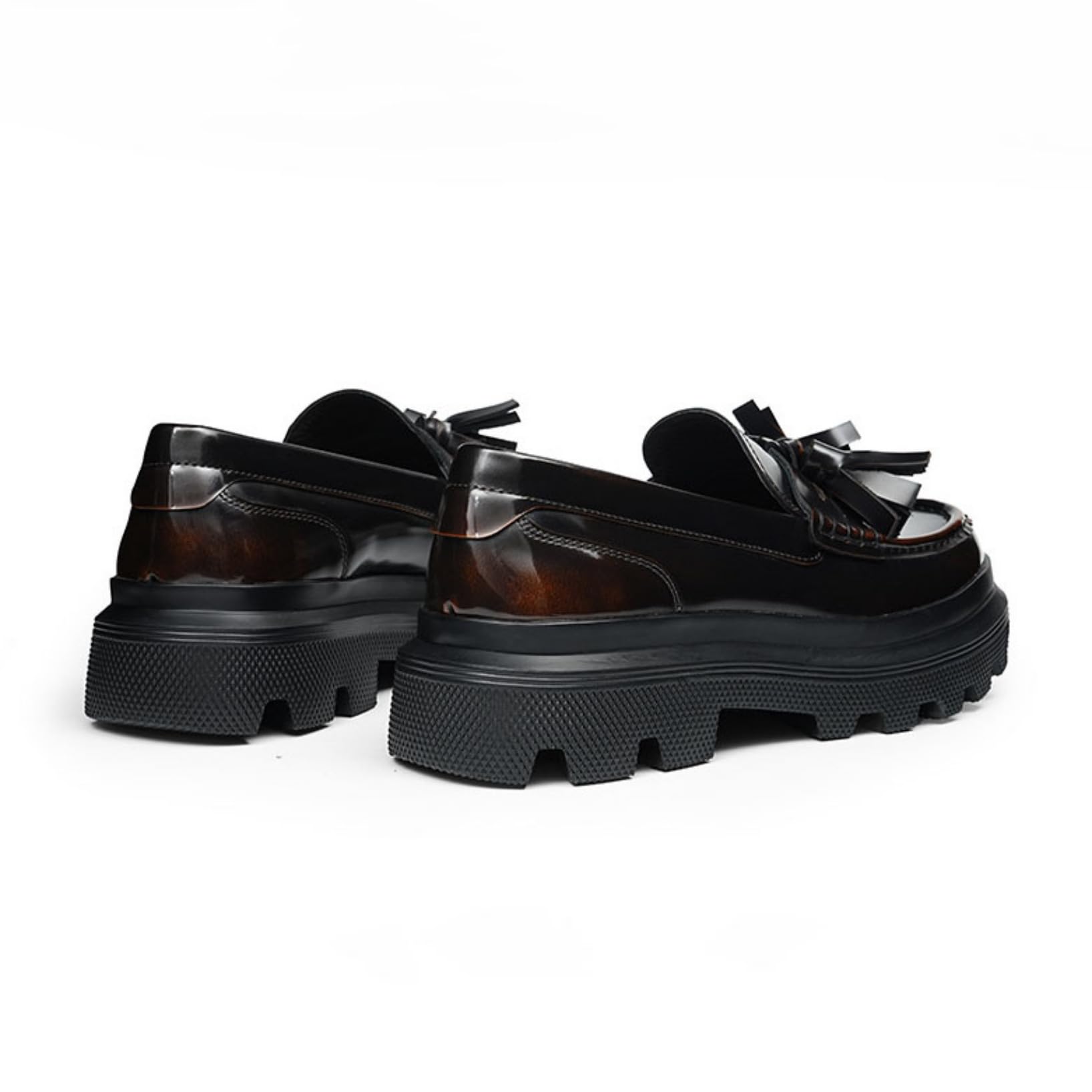 Genérico Mocasines Hombre de Lujo con Borlas Suela Gruesa Zapatos Elegantes Hombre Estilo Diseñador para Negocios Bodas y Eventos Formales