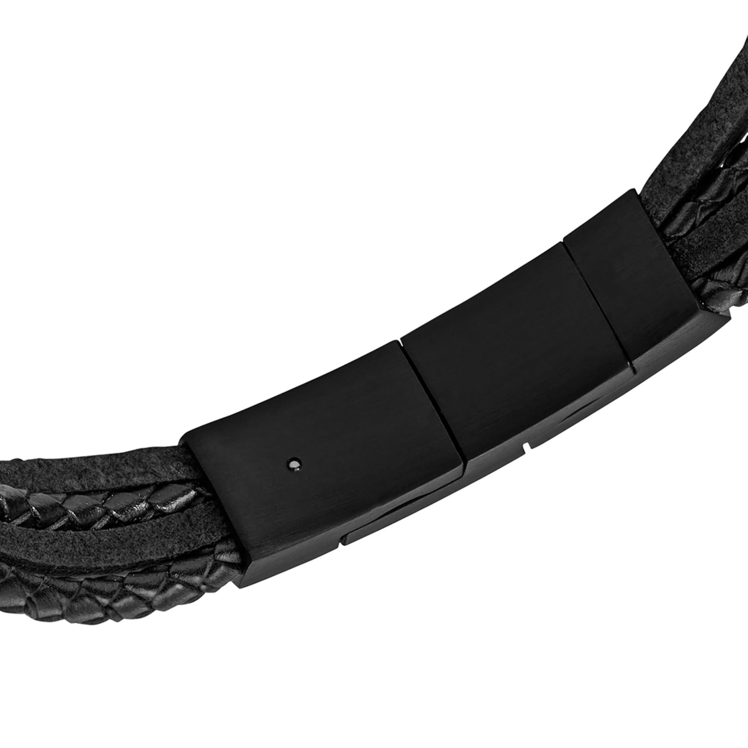 Fossil Vintage Casual Herren Leder oder Edelstahl mit Karabiner, Schließe oder Faltschließe Armband