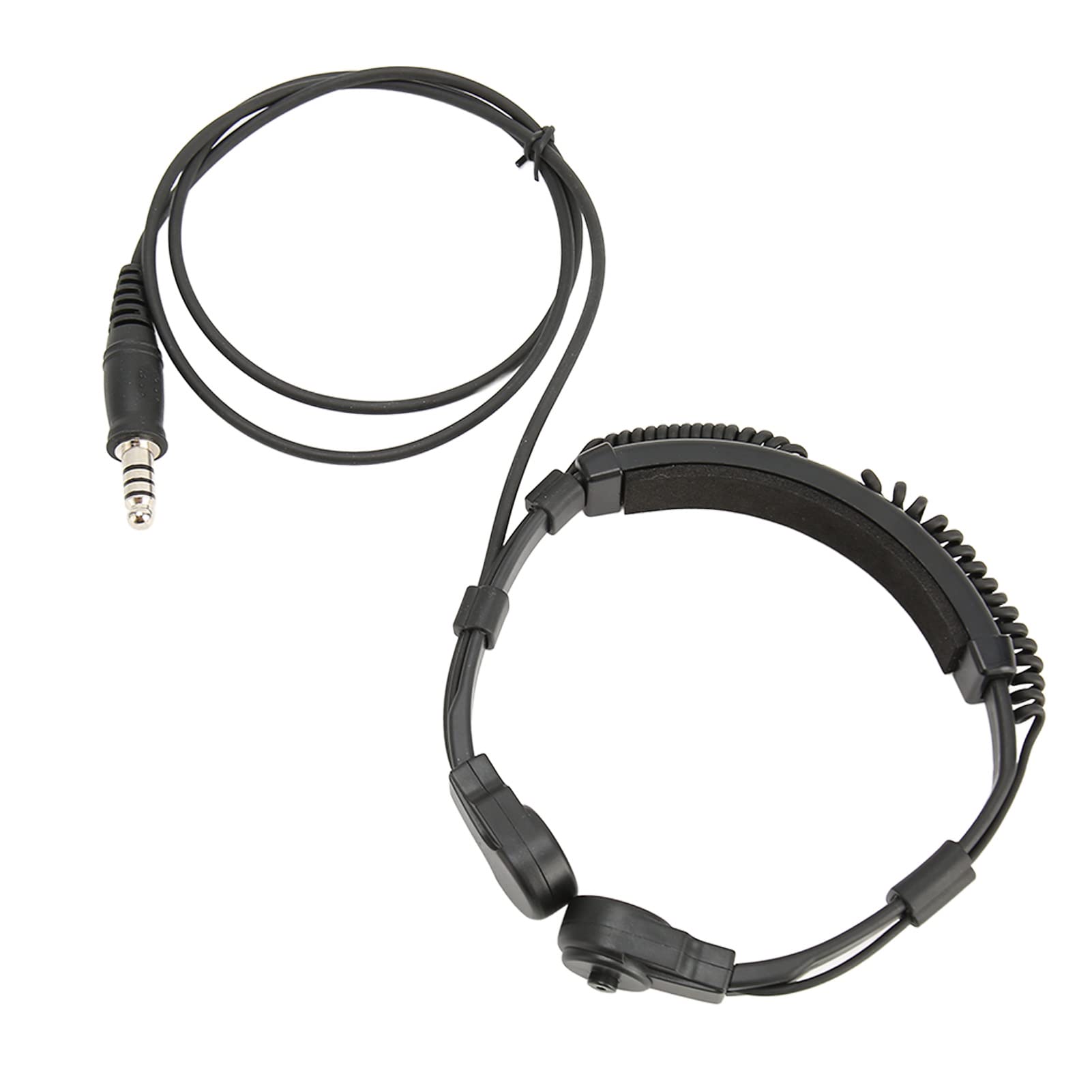 Auricolare Microfono Gola, Microfono Auricolare con Microfono PTT a Dito, Auricolare Radio Telescopico a 2 Vie per UV 5R BF 888S BF F8 BF F9 UV 82