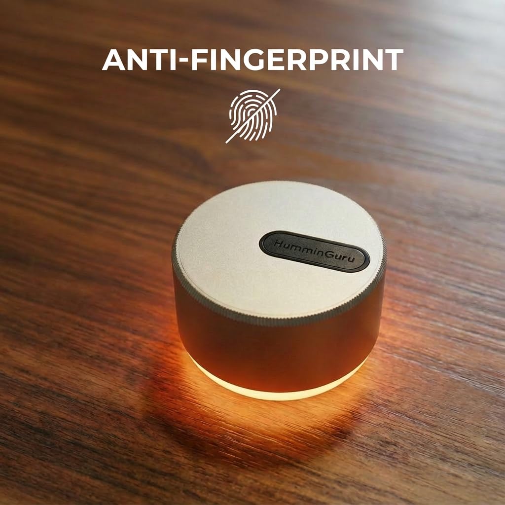 HumminGuru LUMI Plattengewicht Stabilisator und Plattenspieler Geschwindigkeitstester | 33/45/78 RPM Stroboskopscheibe und Licht | 300g Aluminium Gewichtsklammer | 9 LED Farbambienteleuchte Auto-Aus