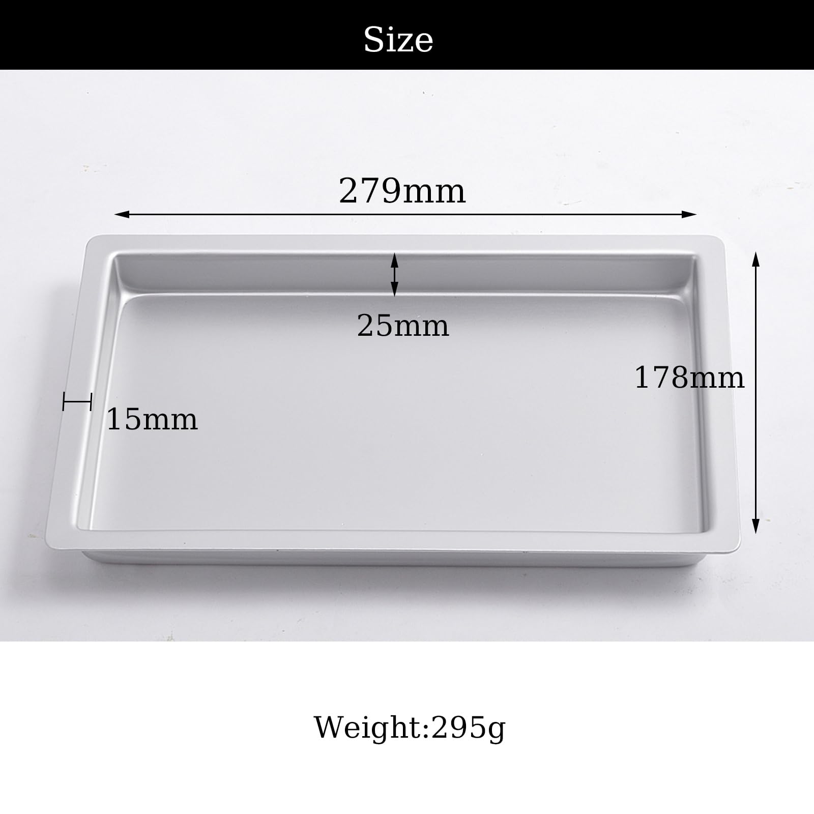 i enjoy + Cake Pan Aluminium Oblong (9" x 13" x 1") Baking Tray, Anodised Brownie Pan,Cake Tin, Silver - Image 2