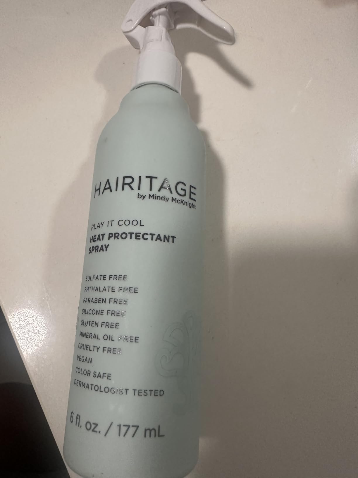 Hairitage Heat Protectant Spray for Hair - Up to 450 Degree Protection + Hydrates + Strengthens Hair - Leaves Hair Smooth + Shiny after Styling - For All Hair Types + Heated Styling Tools - 6 fl oz