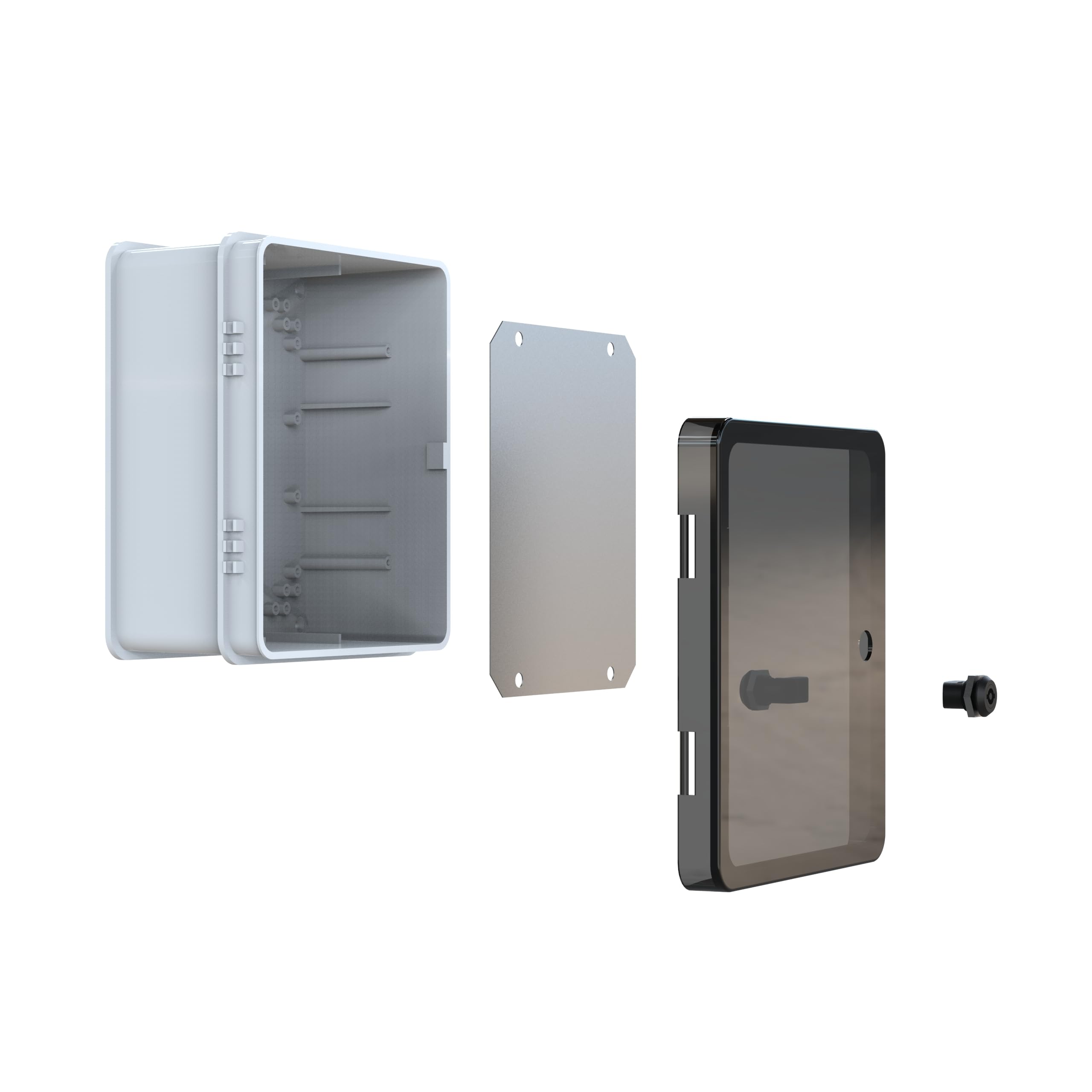 YAVUZ Abs Pano 25 x 30 x 15.2 cm Taban Saclı IP65 Plastik Pano Montaj Plakalı Elektrik Kutusu Pano D