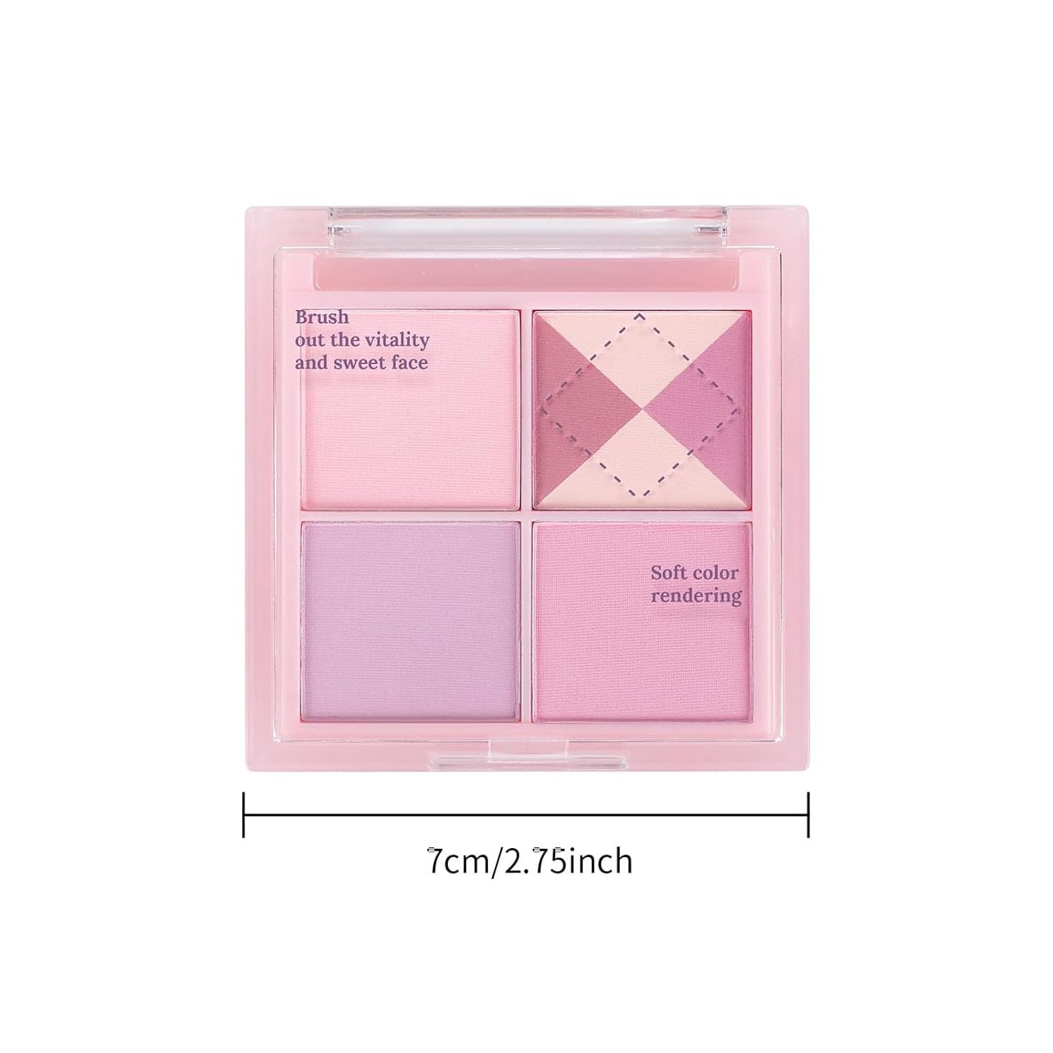 Azonee Blush Palette, 4 Colors Cool Purple Lavender Tone, Natural Glow Tint for Face&Cheek, Contour Highlight Blush All-in-One Palette, Smooth Blendable