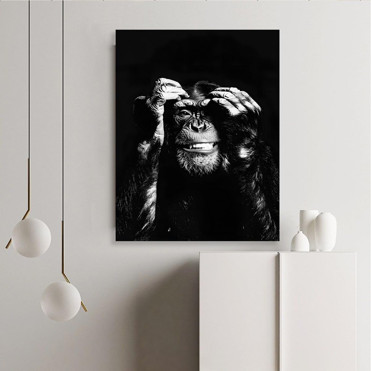 Via Vela Gravures en noir et blanc sur toile Peinture d’animaux modernes Affiches artistiques de la faune Peinture murale unique pour l’espace de travail Décoration de la salle d’étude 45x60cm