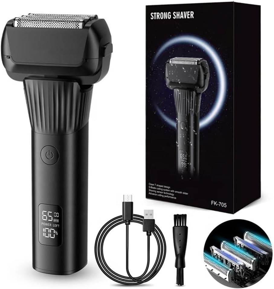 Electric Shaver for Men, Wet & Dry Shave, Turbo & Gentle Shaving Modes, 5 Blade Heads Waterproof Foil Shaver, Gifts for Men (Black)