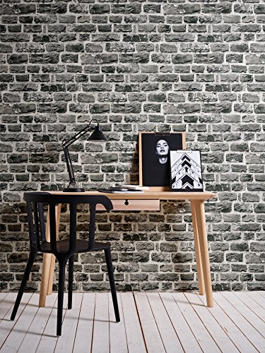 A.S. Création Livingwalls Vliestapete Neue Bude 2.0 Tapete in Naturstein Optik 10,05 m x 0,53 m bunt grau schwarz Made in Germany 361404 36140-4