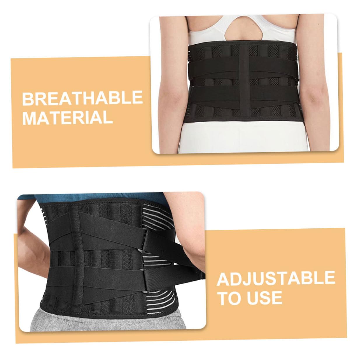 SECFOU Unisex Elastic Lumbar Support Belt for Weightlifting and Fitness Breathable Back Brace Straps Reduces Injury Risk and Provides Support