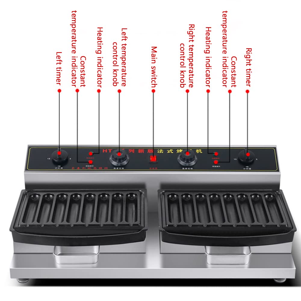 Máquina eléctrica Comercial para Perritos Calientes, Parrilla para Salchichas de Gran Capacidad con Tubo de 6/18, máquina Comercial Antiadherente para Perritos Cali,Stainless Steel-8