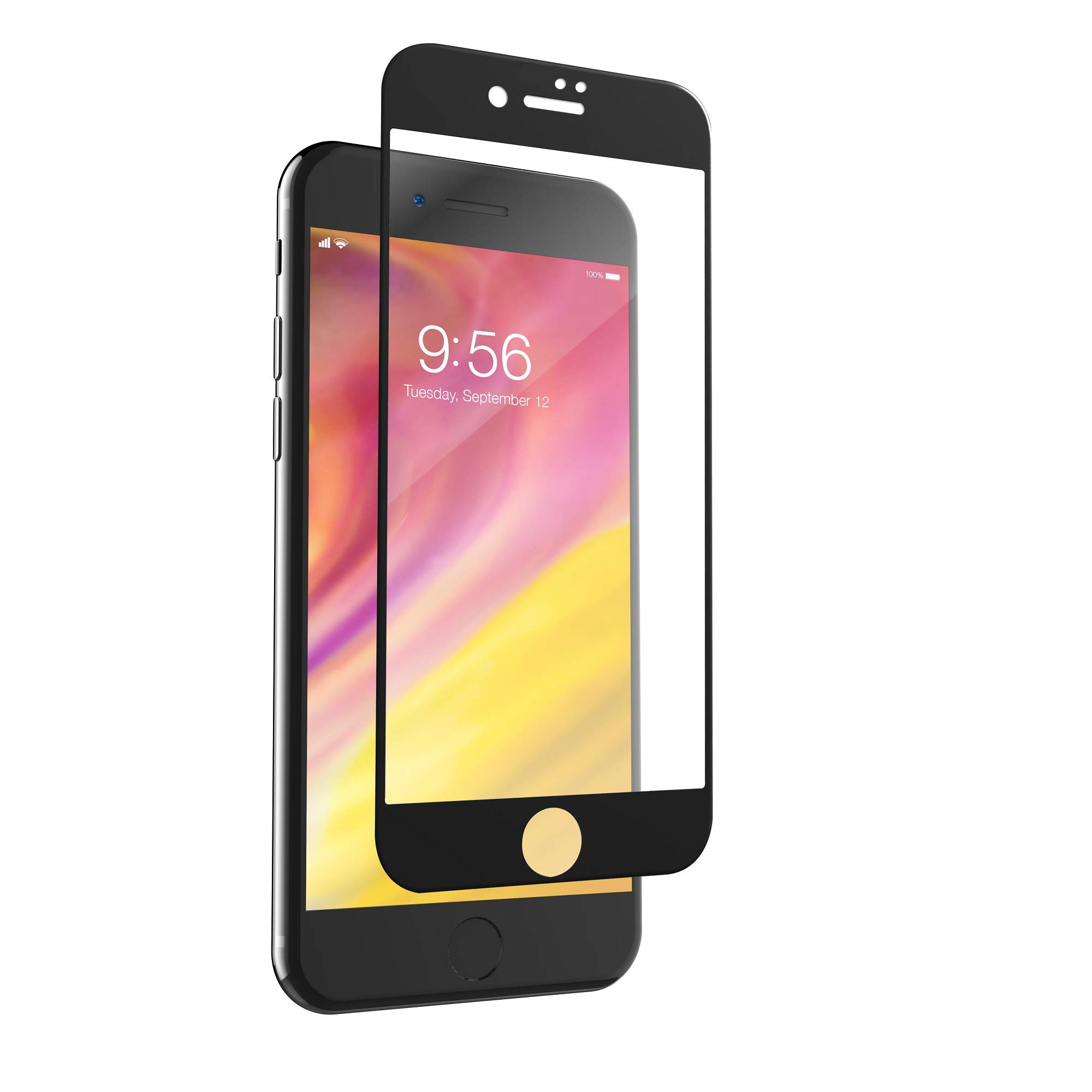 invisibleSHIELD - Pellicola proteggi schermo in vetro per Apple iPhone 8/7, colore: Nero