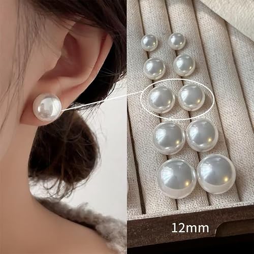 Natural Freshwater Cultured Pearl Stud Earrings, AAAA+Handpicked, Sterling Silver 18K Gold Plated Hypoallergenic Earring Studs Jewelry For Women