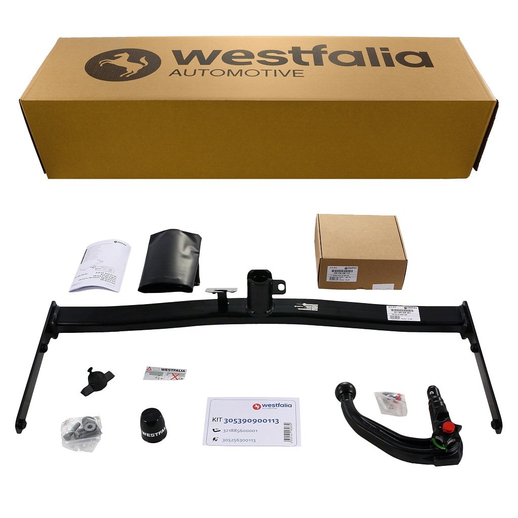 Westfalia abnehmbare Anhängerkupplung für Audi A3 Cabrio (BJ 04/2008-03/2014), A3 3-Türer (BJ 05/2003-04/2012) - im Set mit 13-pol. fzg.-spez. Westfalia Elektrosatz