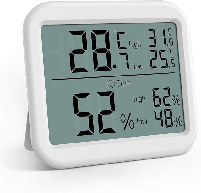 Criacr Room Thermometer, Digital Thermometer Hygrometer, Indoor Monitor Temperature Humidity Meter with Large Screen, Max/Min Records for Room, Home, Office, Nursery, Christmas
