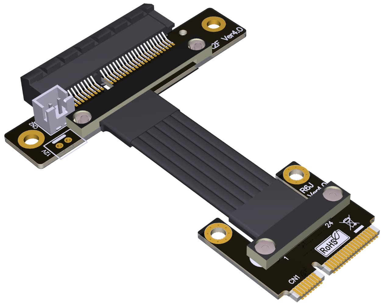 Adaptador Mini PCIe a PCIe X4 compatible con PCIE 4.0 cable flexible R62JF 4.0 5