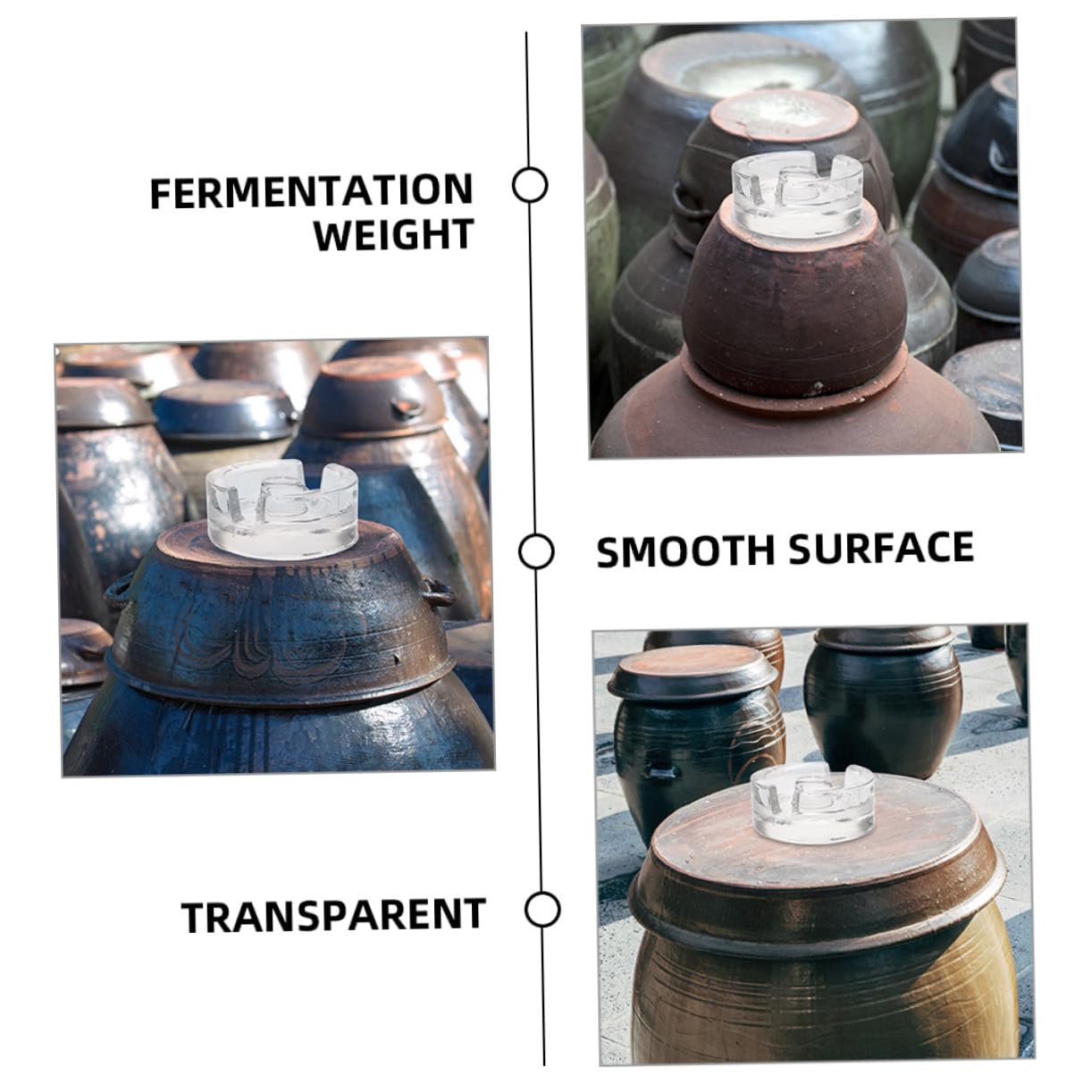 Ciieeo 5 Stück Teiliges Glas-gärgewicht mit Griff Transparentes Fermentiergewicht für Öffnung Geeignet für Einmachgläser Sauerkraut und Gurken Einfache Handhabung Langlebiges Material