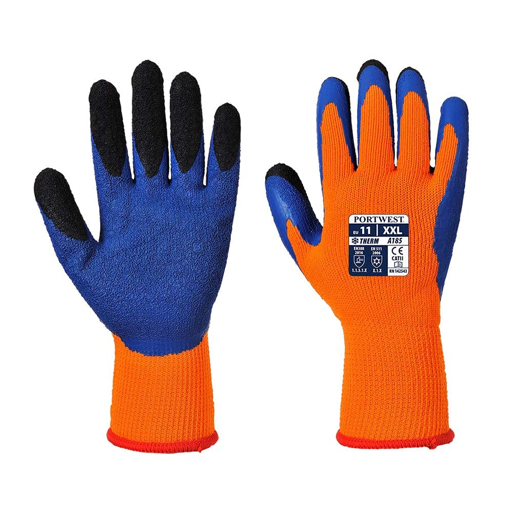 Portwest A185 Cold Protection Duo-Thermal Glove Orange/Blue, Medium, Orange / BLue