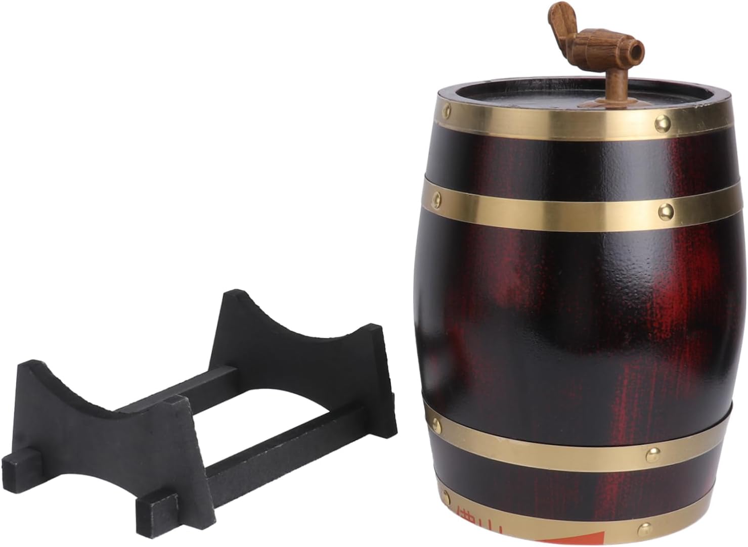 Unomor Solid Wood Wine Barrel Beer Barrel Dispenser Pub Bar Decor Storage Bucket