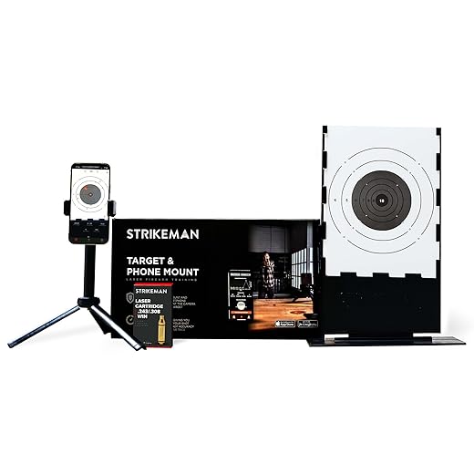 Strikeman Dry-Fire Laser Training System - Great for Target Shooting Practice with Shotguns & Rifles - Kit w/Access to App (No Subscription Needed), Cartridge, Target & Phone Holder