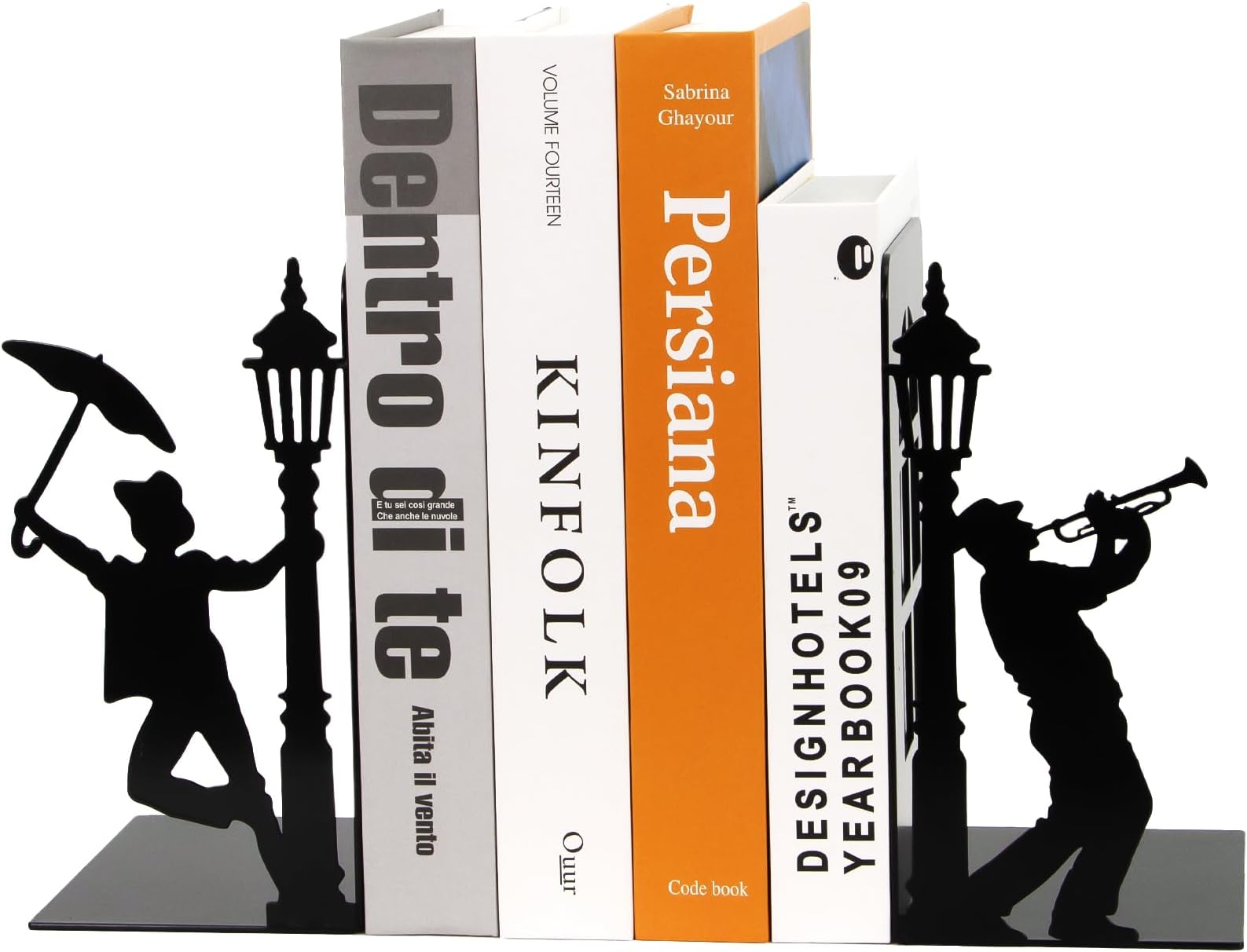 Design Book Ends for Shelves Decorative Desk or Countertop, Hidden Metal Bookends Hold Books, Bookend Holder for Mother's Day Decorations Gift, Gift for Book End Mother's Day Decor (Set of 2)