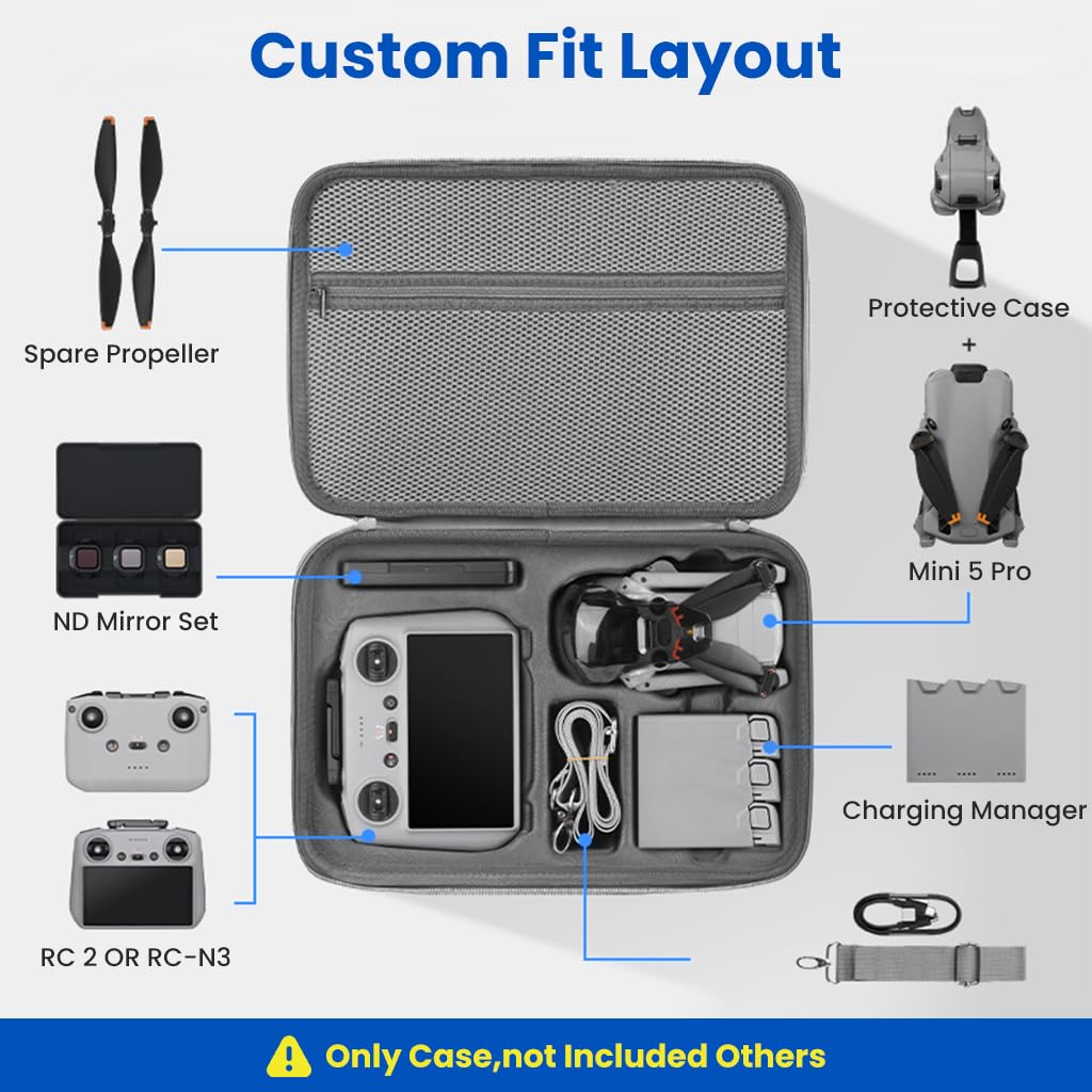 ZORBES® Carrying Case for DJI MINI 5 PRO, Portable Drone Travel