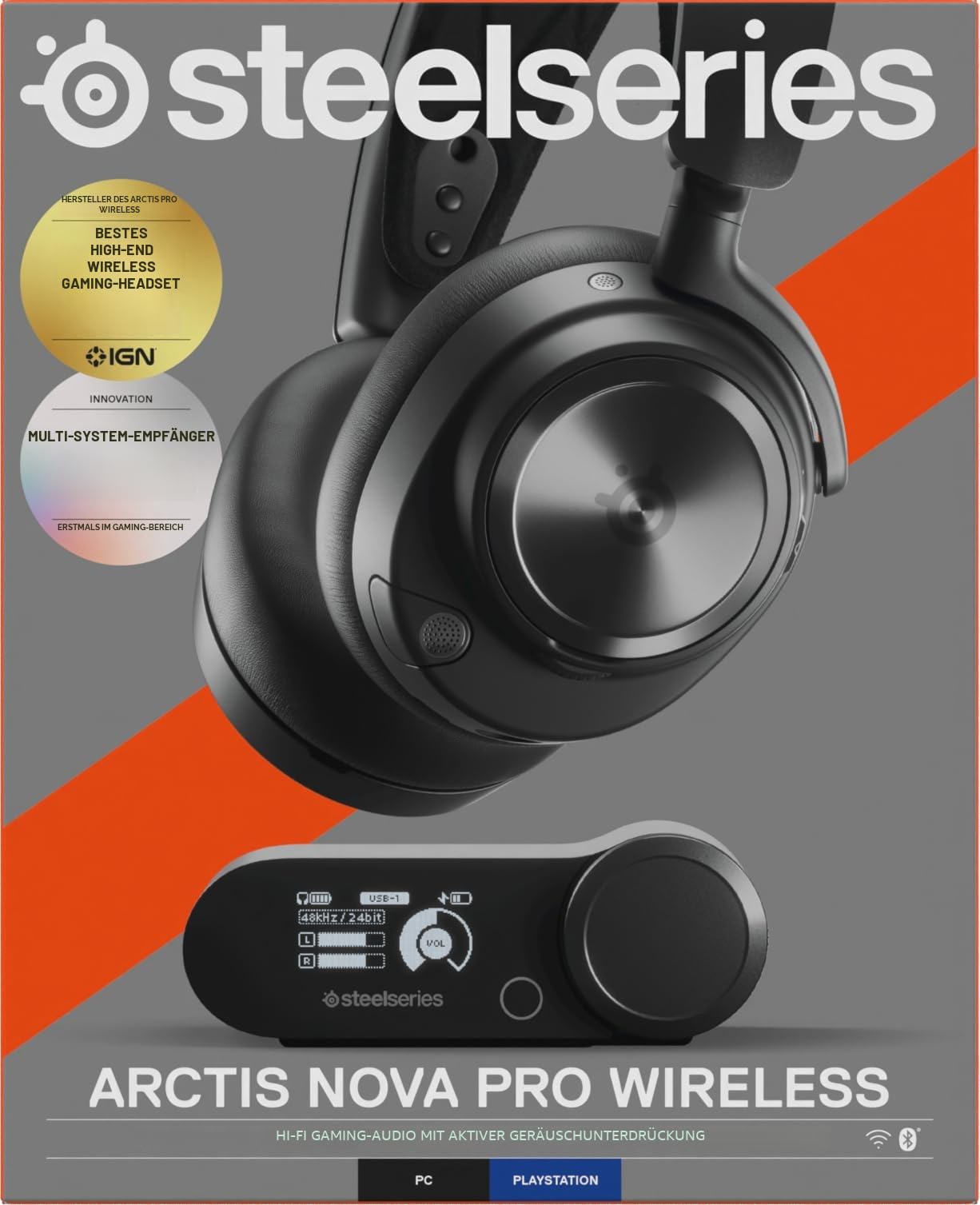 SteelSeries Arctis Nova Pro Wireless Gaming Headset Hi-Fi Treiber Infinity Power System 2 Akkus Active Noise Cancellation ClearCast Gen2 Mikro