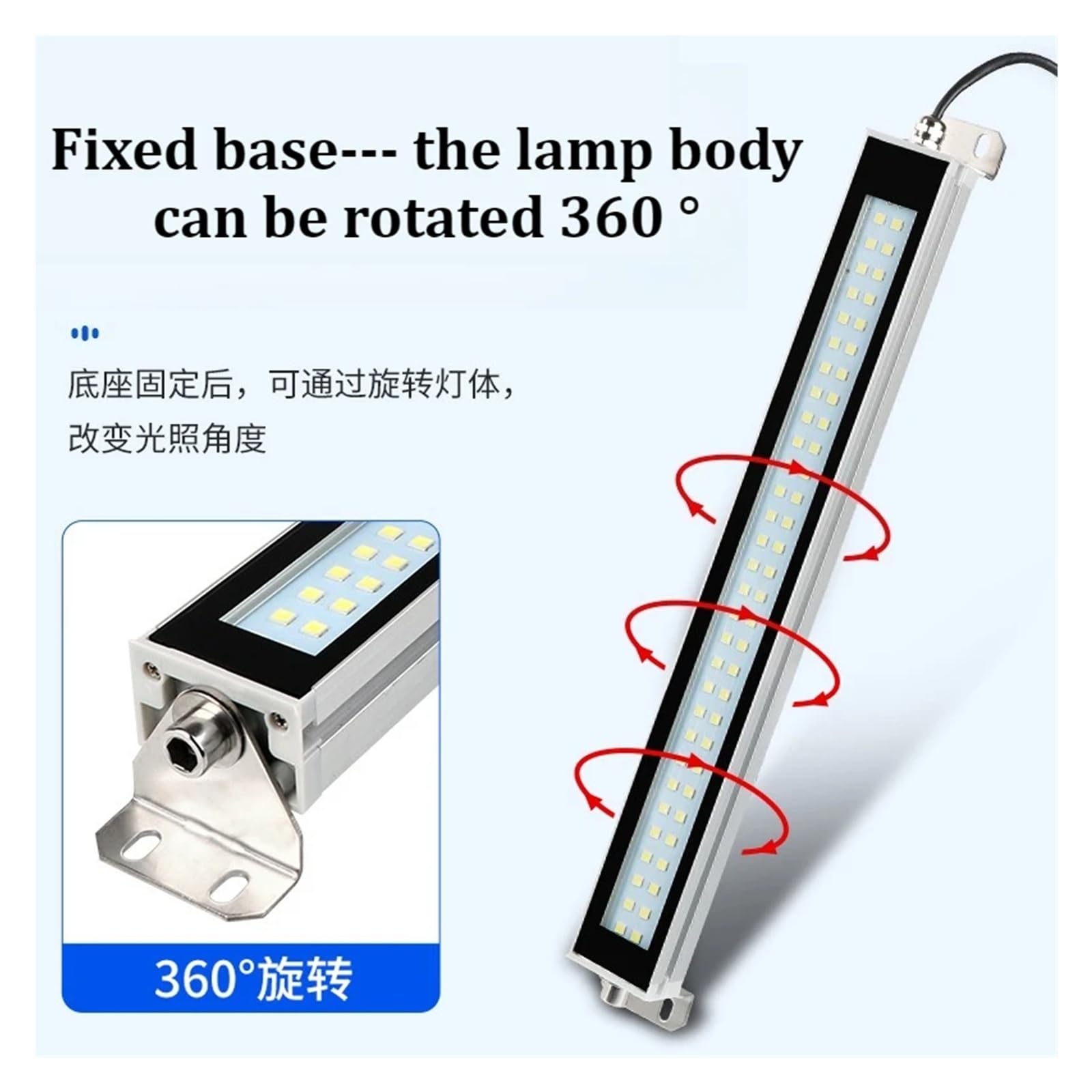 Industrielle Aluminiumlegierung 24V/110-220V LED-Maschinenbeleuchtung IP67 wasserdicht für CNC-Drehmaschinen und Fräsmaschinen für Werkstatt/Garage(AC110-220V-530mm)