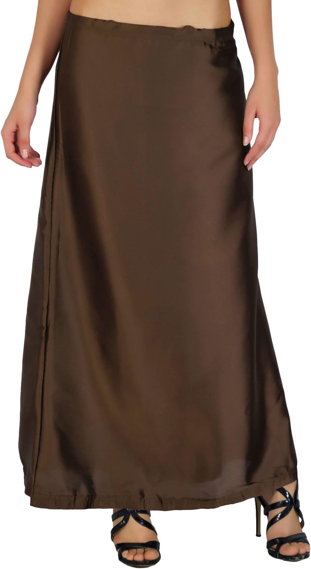 shesheReadymade Stitched Brown Petticoat Bollywood Satin Silk Inskirt Lining For Sari