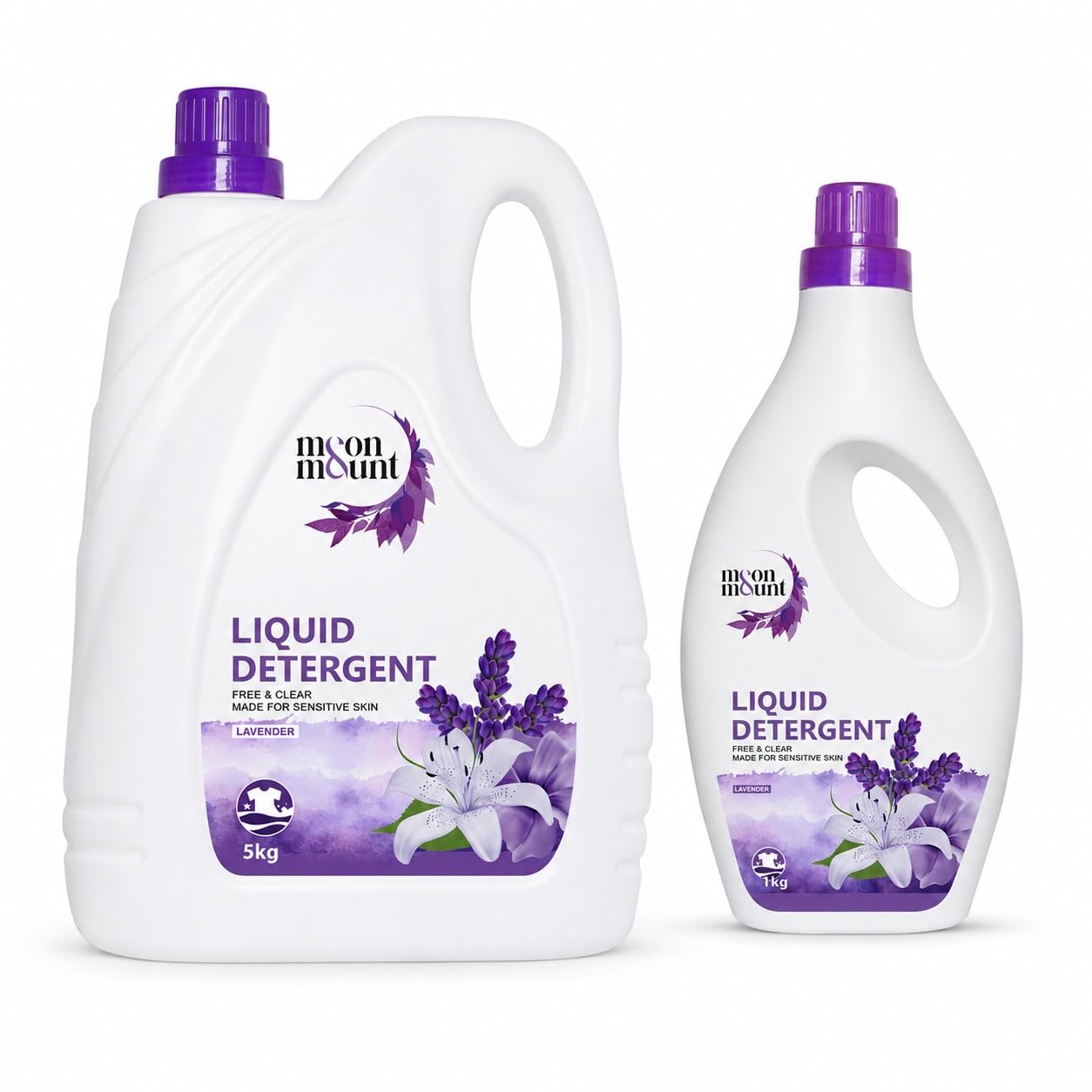 Moon & Mount liquid detergent, top load front load, detergent liquid for washing machine - balanced PH, Non-toxic 5+1L (Lavender)-image-22