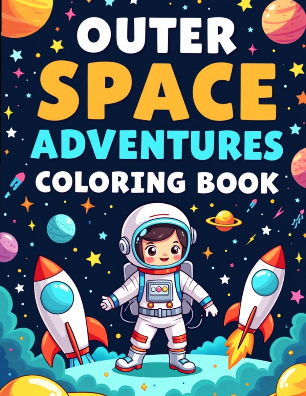 Outer Space Adventures: Coloring book