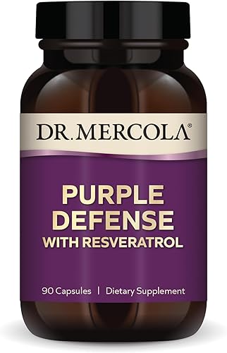 Dr. Mercola Purple Defense - Soporte antioxidante de alta potencia - con semilla de uva y extracto de piel - Apoya la salud cardiovascular y