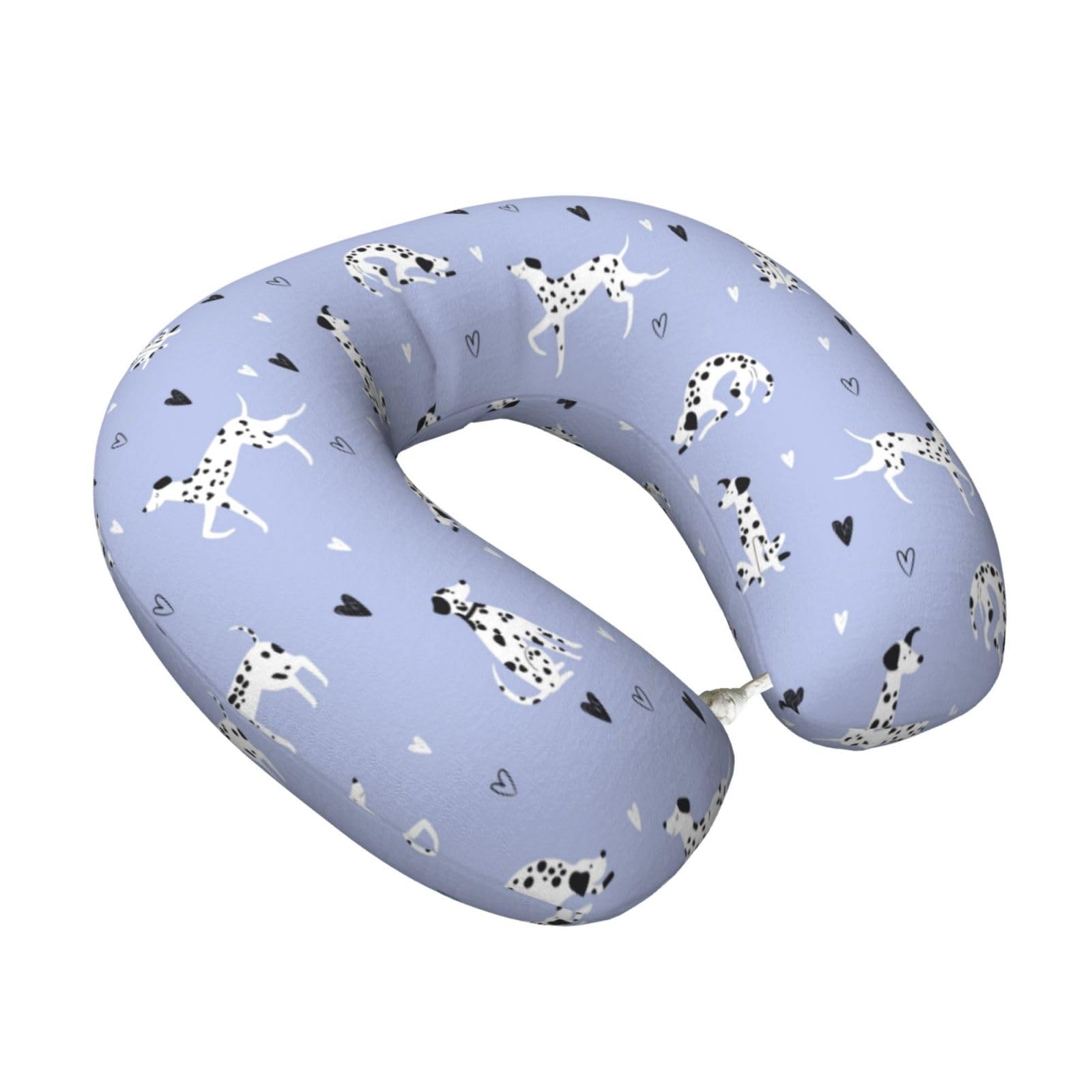 LKYMOH Dalmatian Dog Pattern, Travel Neck Pillow U-Shaped Memory Neck Support Soft Comfortable With Washable Cover For Airplane Car Traveling and Office