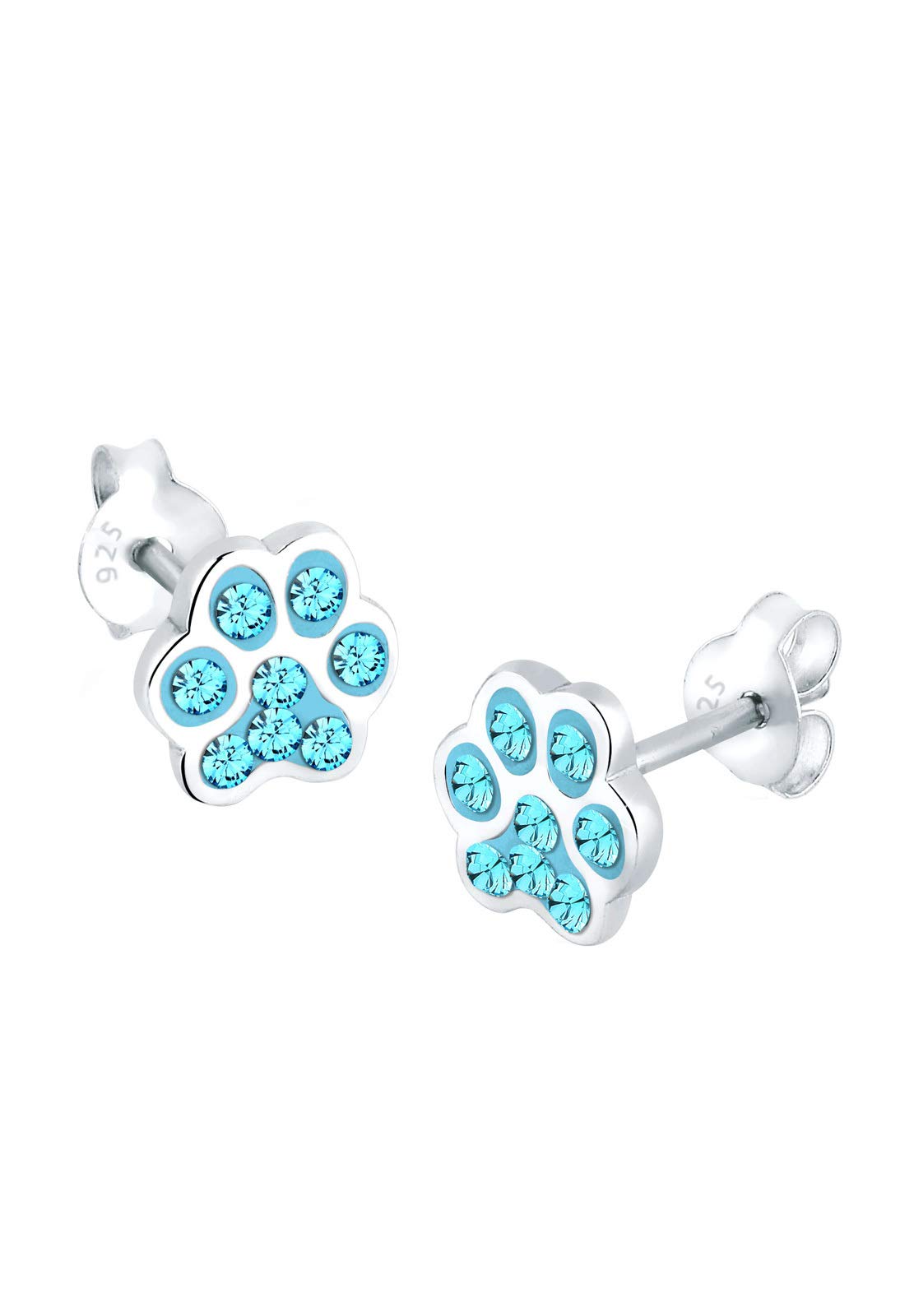 Elli Earrings Cat Dog Paw Animal Crystals 925 Sterling Silver