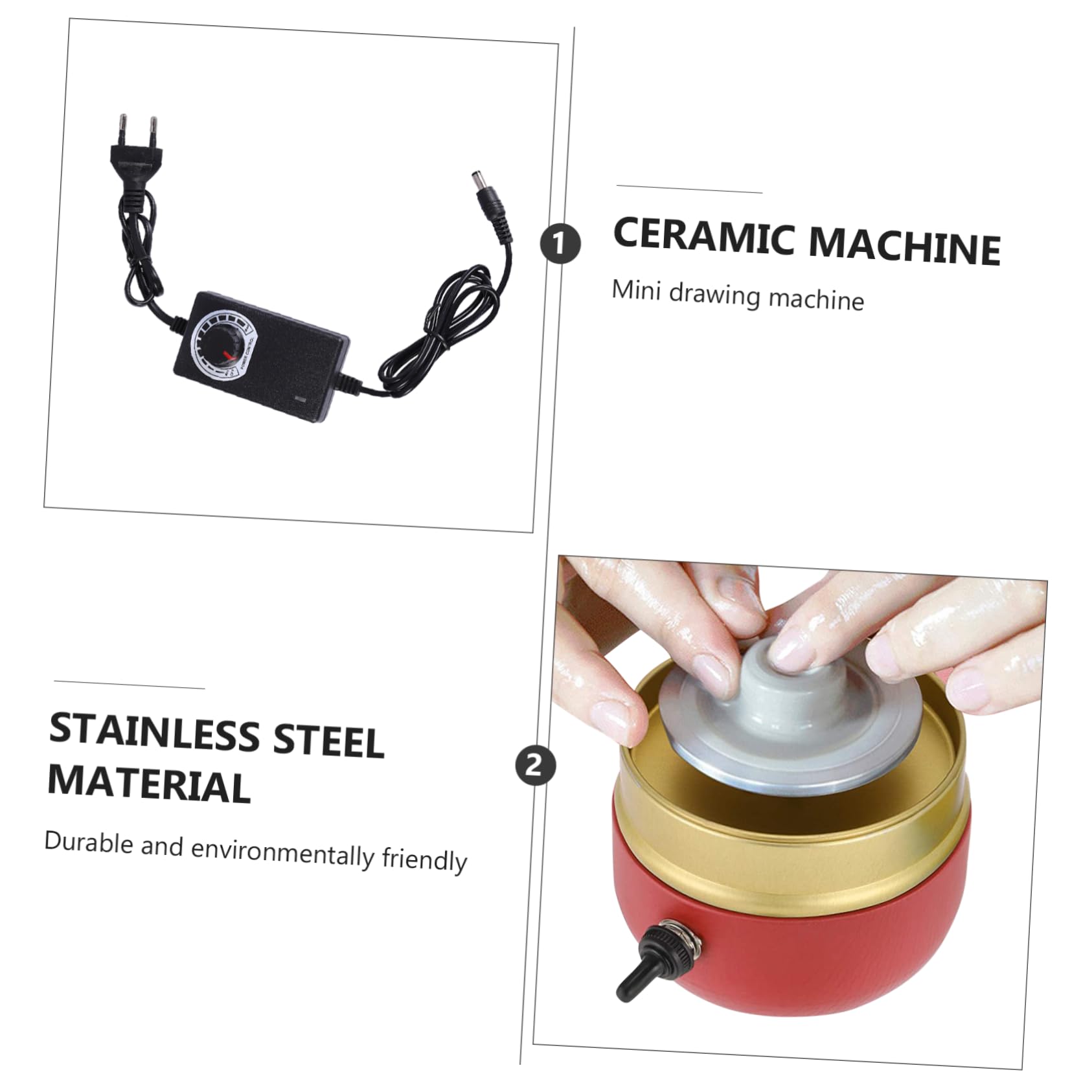 jojofuny Mini-töpferscheibe Elektrisch Mit Drehteller DIY-tonwerkzeug Für Keramikherstellung Töpferscheibe Für Anfänger Und Profis Kompakt Und Tragbar Für Heimgebrauch Und Kunstunterricht