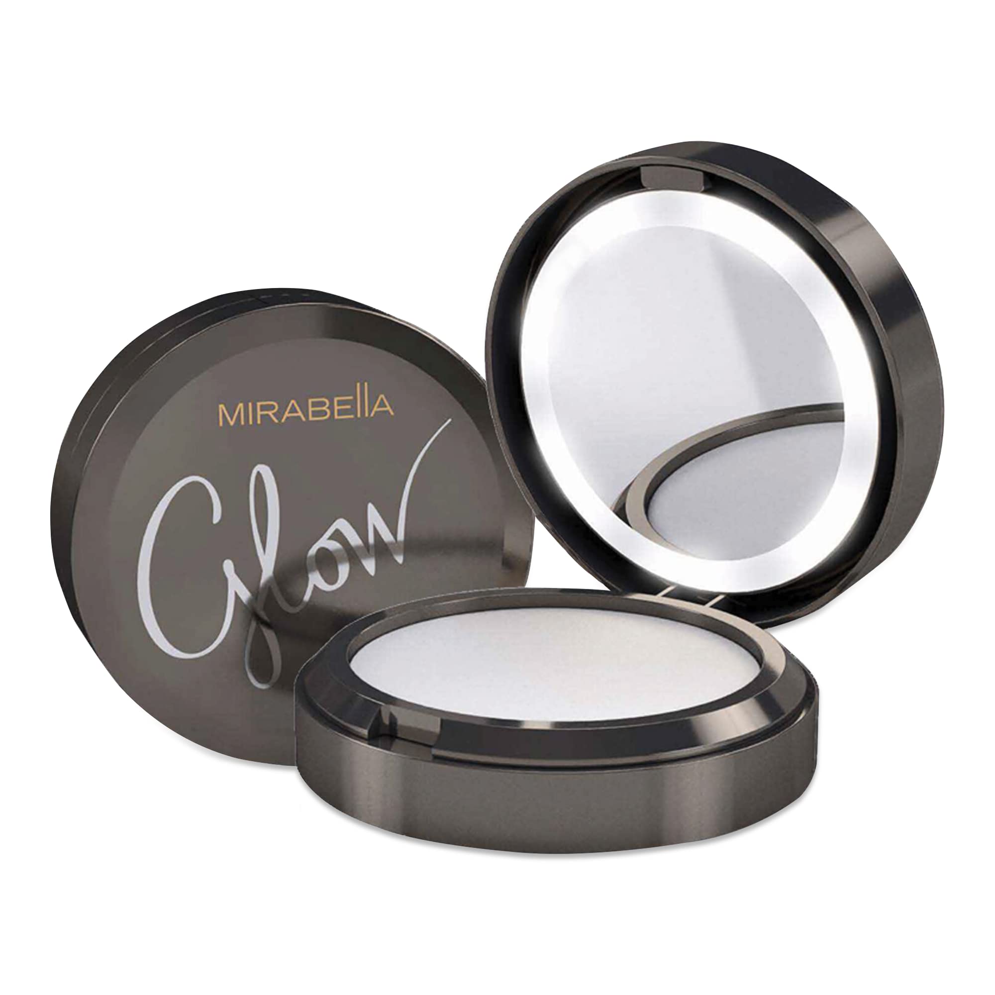 Universal Pressed Setting Makeup Powder, Glow by Mirabella Beauty - Translucent Matte Setting Powder Infused with Hyaluronic Acid & Collagen with Lightweight, Flawless Finish - Blurring, Anti-Agein...