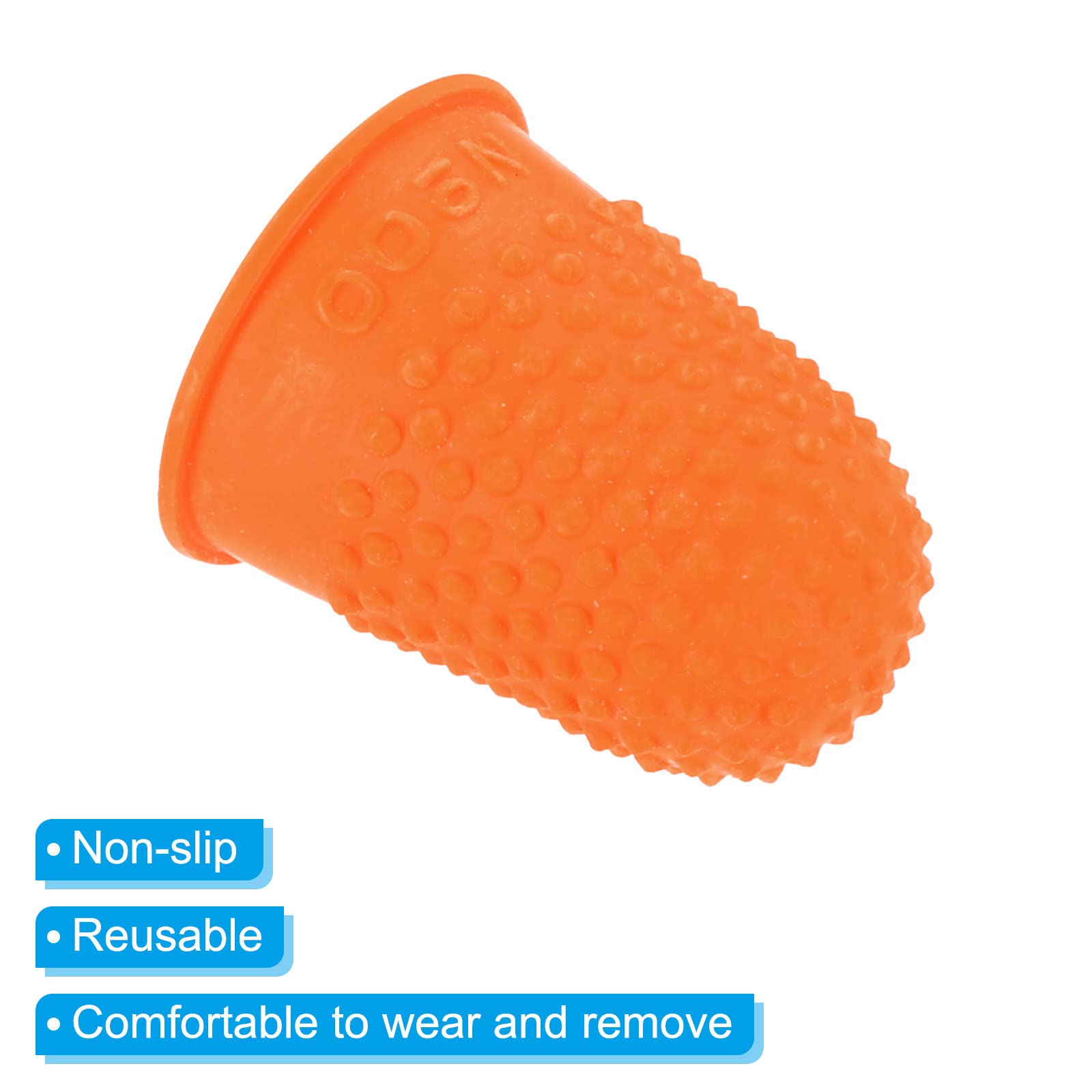 PATIKIL 0.67x0.98 Pollici Gomma Dita Punte 10pz Silicone Pollice Protezione Coprisupporti Cuscinetti Ditale Impugnature Arancione XS