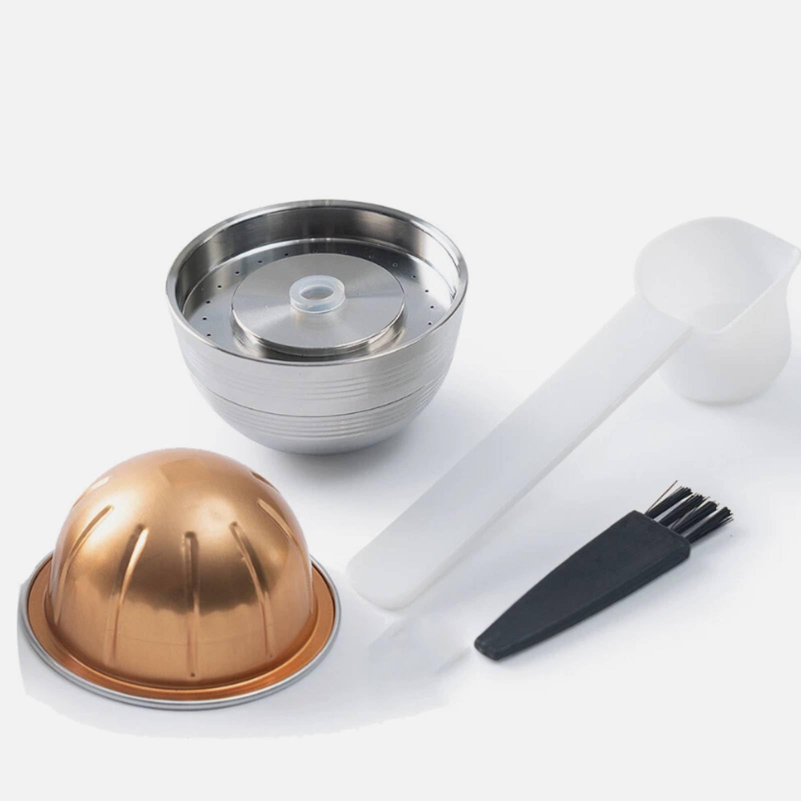 i Cafilas Reusable Coffee Pods, Stainless Steel Refillable Coffee Capsules Compatible with Nespresso Vertuoline Vertuo Plus Machines (Big Cup+230ml Pod)