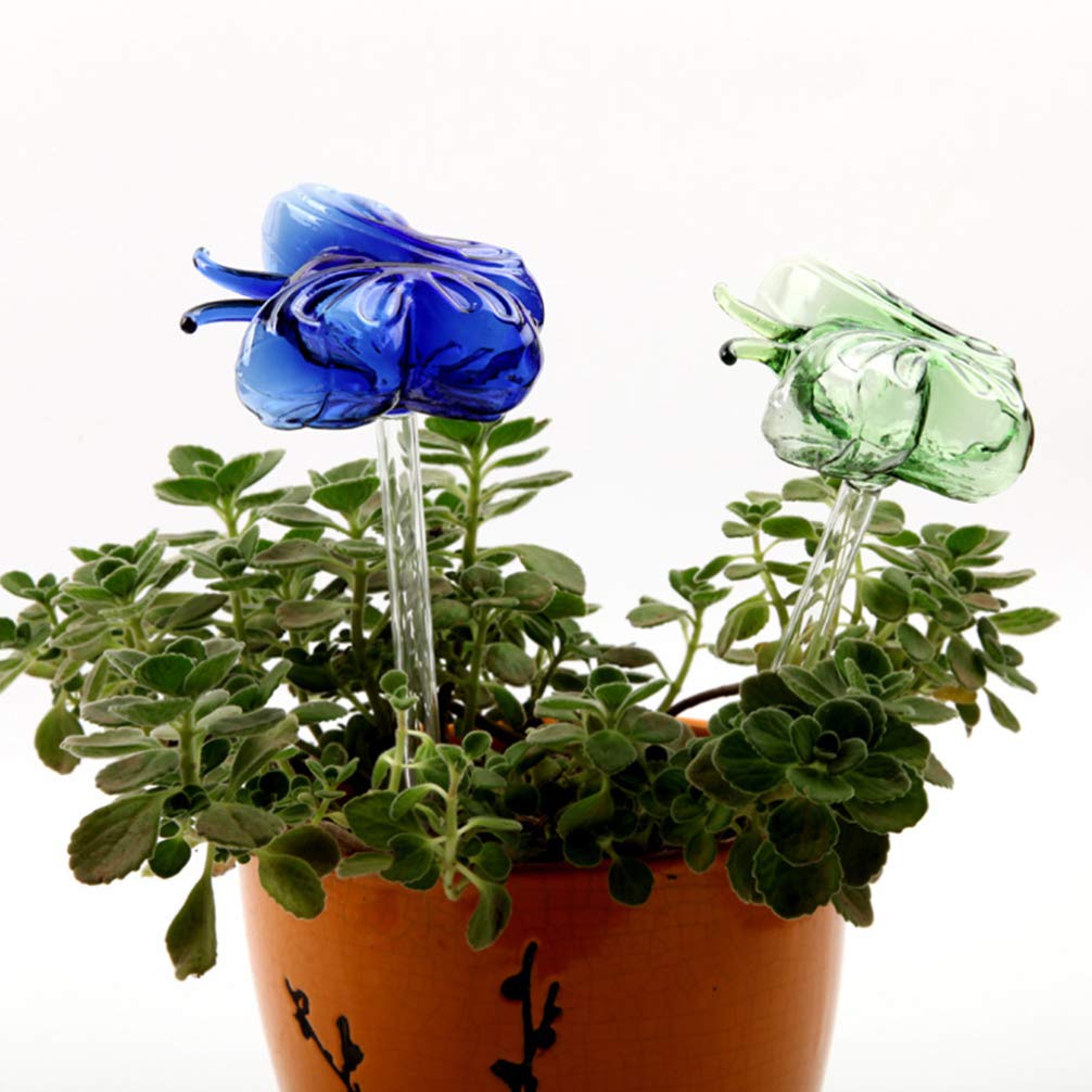 Plant Watering Globes Plant Watering Bulbs Automatic Self- Watering Glass Balls Garden Water Device Watering Bulbs Hand- Blown Glass for Home Outdoor Random Watering Globes