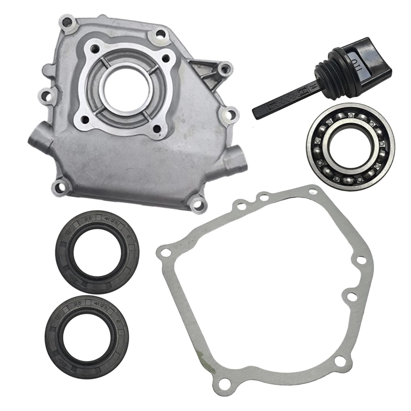 Junta Protectora de cárter Compatible con GX160 GX200 GX 160 200 5.5HP 6.5HP, cojinete de manivela, Varilla de Nivel de Sello de Aceite, Pieza de Motor de cortacésped