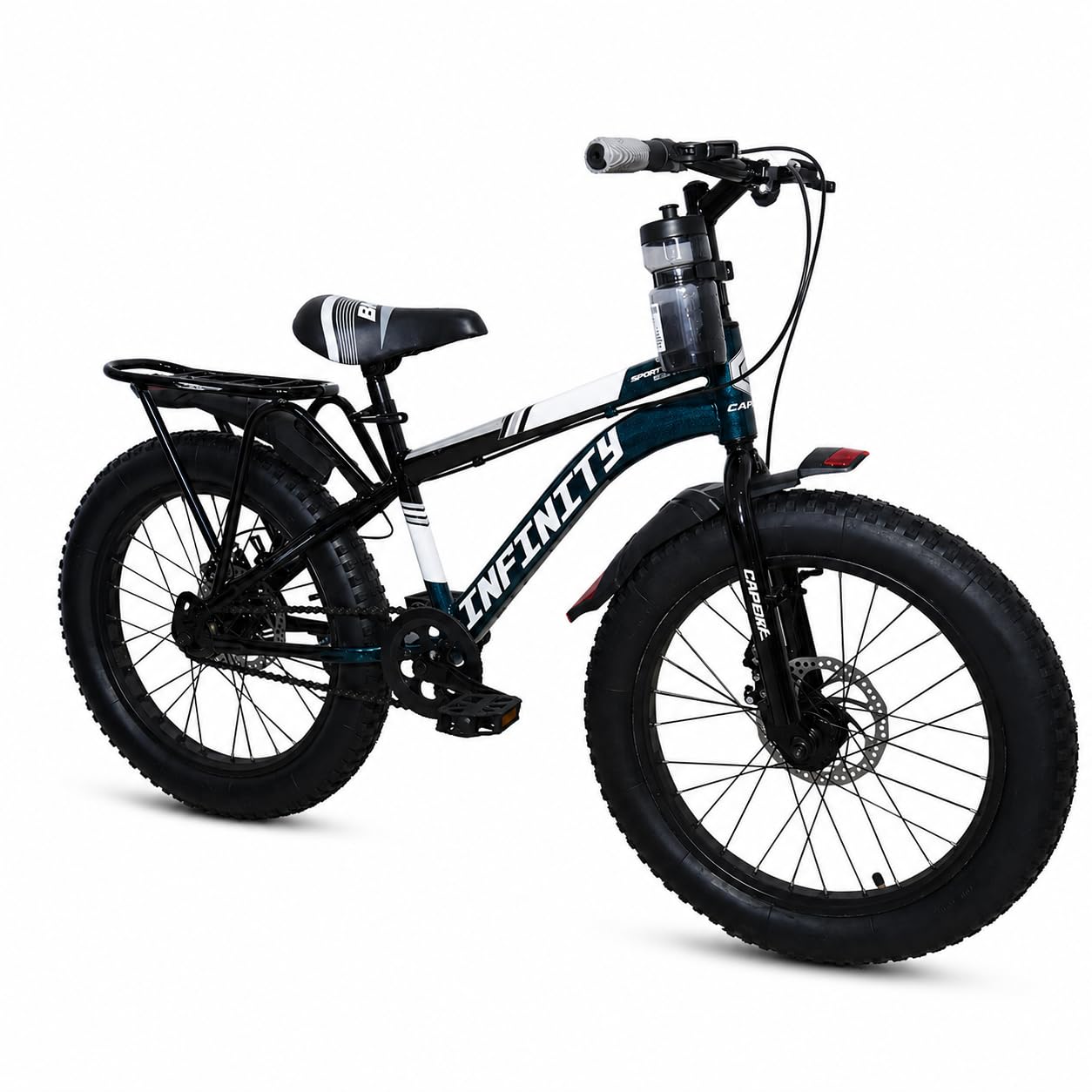 CAPENT Infinity 20 * 300 Fat Tyre Bicycle for Kids, 20 Inch Wheels, Dual Disc Brakes, Rigid Fork, Ages 7-10 Years Boys - Girls (Blueish)-picture-28