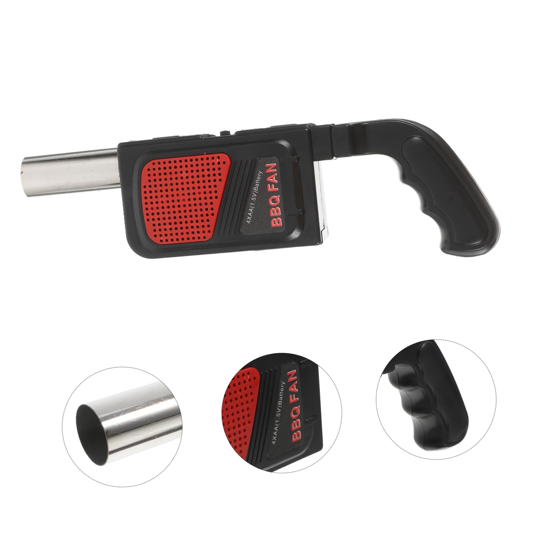 ibasenice Soffiatore Elettrico Portatile per Barbecue e Accendifuoco da Campeggio, Set 2 Pezzi Tubo Ventilatore per Combustione Uniforme, Compatto e Alimentato a Batterie Aa per Cucina
