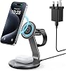 3-in-1 Mag-Safe Wireless Charging Station, Compatible with iPhone 1615141312ProPro MaxMini, for Apple Watch Ultra87SE65432, AirPods 32 Pro with Adapter