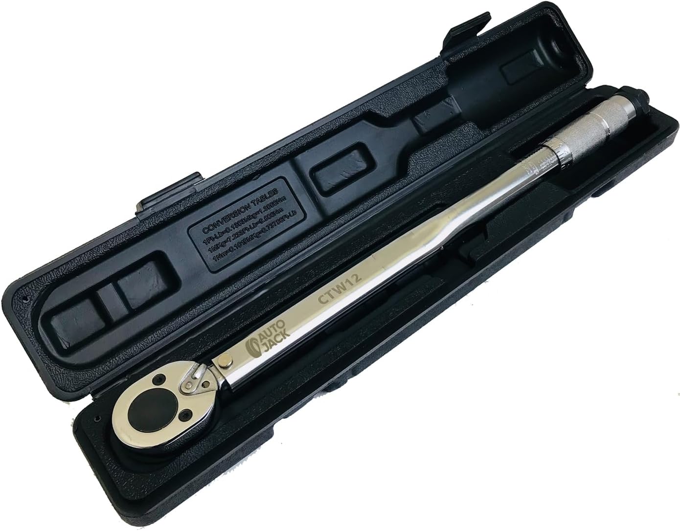 1/2 Inch Torque Wrench, 28-210 Nm, Reversible Ratchet Machanics Tool, Supplied in a Plastic Storage Case