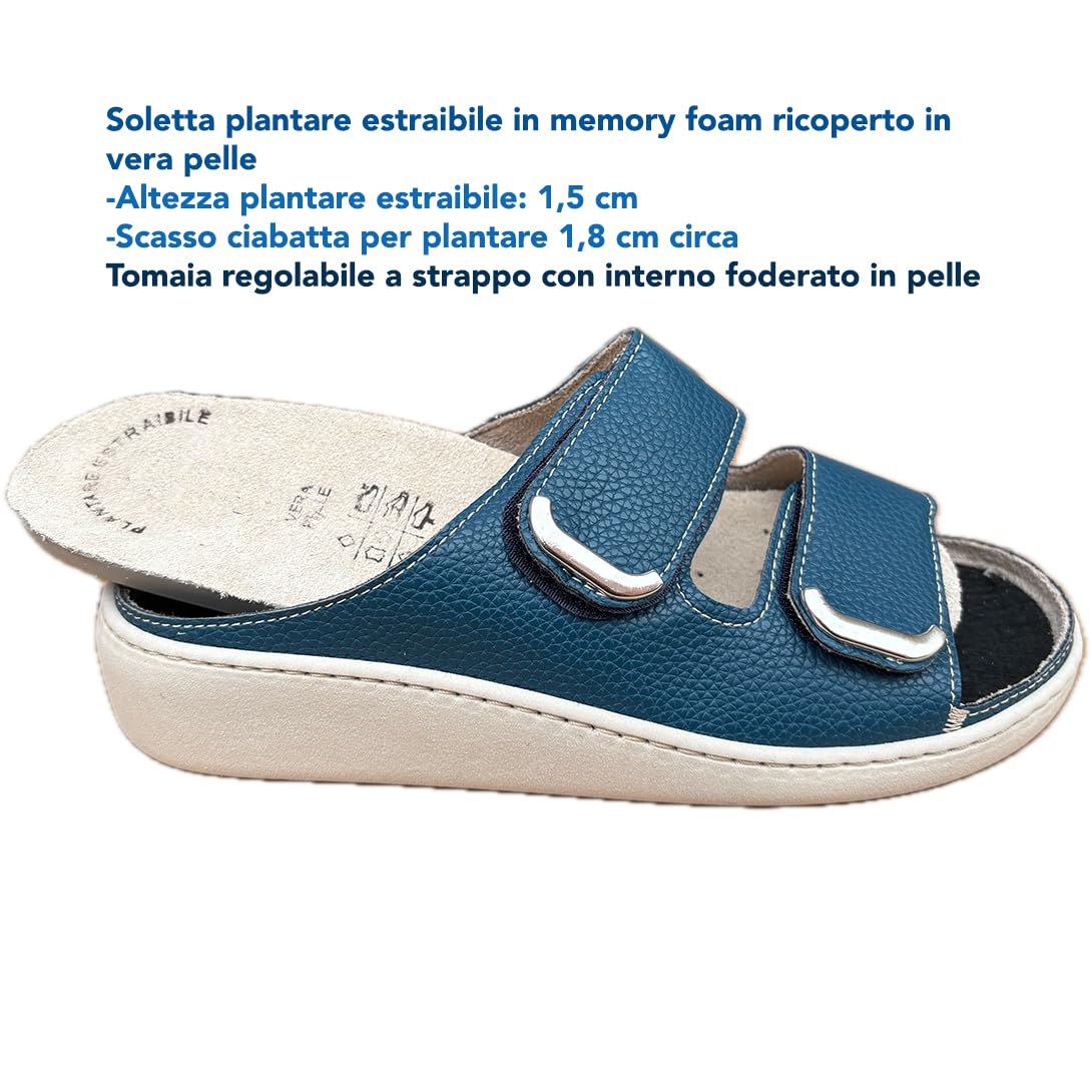 ciabatte DONNA a strappo ecopelle comfort PREST1GE Nuvola plantare memory estraibile anche plantari propri