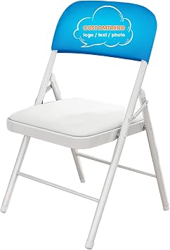 Custom Chair Cover Add Your Logo Photo Text Personalized Stretch Polyester Spandex Chair Cover Stool Seat Cover for Stadiums Clubs Meeting Rooms Party Banquet 18" W x 9" H