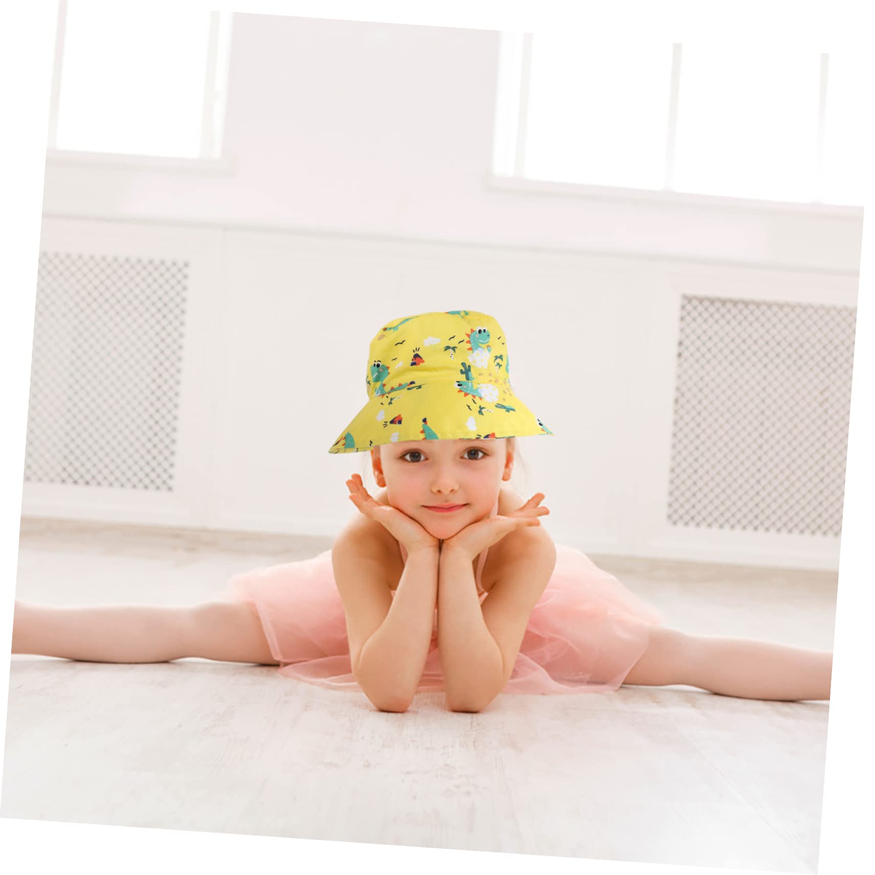 BESPORTBLE Sombrero Gorro Sol Sun Hat Bucket Hat Dinosaur bronceador Solar protección Solar kiddikutter para Sol Gorro Bucket Caps Tejido: 100% algodón; Forro: 100% poliéster Yellow